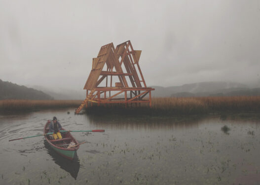 Arijit Chatterjee, Villanueva Boat Builder’s Refuge and Boatshed (rendering), 2014–15. Patagonia, Chile. Courtesy of Arijit Chatterjee.