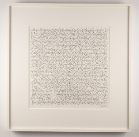 Vera Molnar, Interruptions, 1968. Plotter drawing in ink on Benson plotter paper, 13.5 x 12.75 inches.