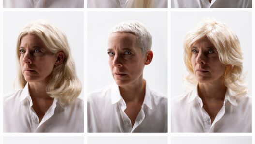 Candice Breitz, Whiteface Series, 2022. Nine colour photographs, 48 x 32cm each. Courtesy of KOW, Berlin.