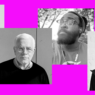 From left: AAP Architecture faculty and alum, Measures and Meaning curator Sean Anderson; AAP alumni: architect Peter Eisenman; artist Olalekan Jeyifous; artist Shelly Silver.