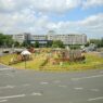 View of Folkwang and the City, Eco Village, Berliner Platz, Essen, Germany, 2022. Photo: Museum Folkwang, 2022.