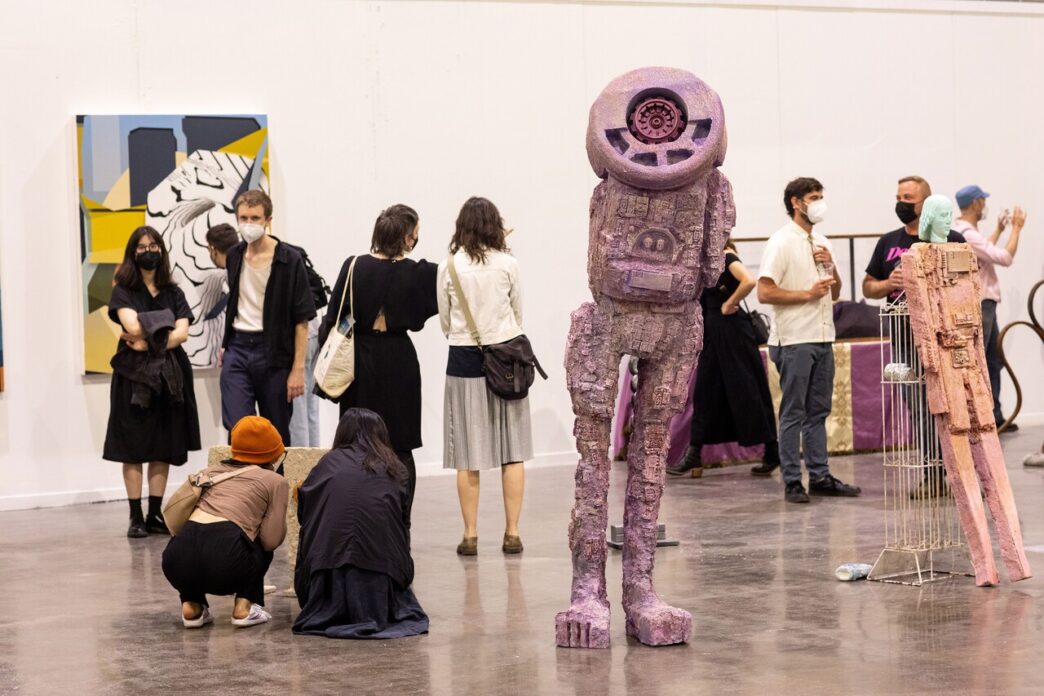 Scott Lerner and Dylan Riley, 2022. Installation view, Rhode Island Convention Center. Courtesy of the artists and RISD. Photo: Jo Sittenfeld.