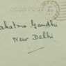 One of the envelopes on which Mahatma Gandhi wrote notes at his meeting with Lord Mountbatten, June 2, 1947. Courtesy of University of Southampton Special Collections.