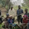 Renzo Martens, White Cube (still), 2020. CATPC members, from left: Olele Mulela Mabamba, Huguette Kilembi, Mbuku Kimpala, Jeremie Mabiala, Jean Kawata, Irene Kanga, Ced’art Tamasala and Matthieu Kasiama. © Human Activities, 2020.