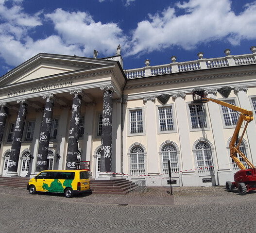 Sead Kazanxhiu: The Nest, 2012–2022. Installation view, One Day We Shall Celebrate Again: RomaMoMA at documenta fifteen, Fridericianum, Kassel, 2022. Photo: Sead Kazanxhiu.