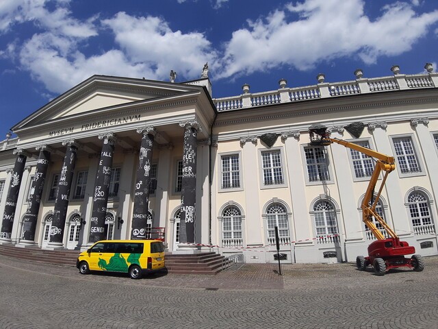 Sead Kazanxhiu: The Nest, 2012–2022. Installation view, One Day We Shall Celebrate Again: RomaMoMA at documenta fifteen, Fridericianum, Kassel, 2022. Photo: Sead Kazanxhiu.