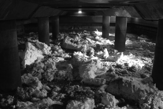 Snow-melting tank in Sapporo. Photo: Noriko Takuma.