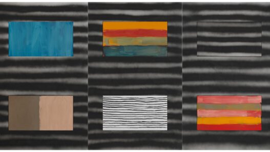 Sean Scully, Uninsideout, 2018–2020. Oil, acrylic and oil pastel on aluminium, 299.7 x 571.5 cm. Collection Museum of Fine Arts—Hungarian National Gallery, Budapest. © Sean Scully. Courtesy of the artist. Photo: Gunter Lepkoswki.