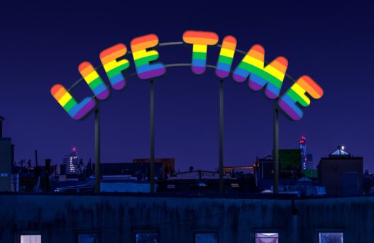 Ugo Rondinone, life time (Rendering), 2019. Neon, acrylic glass, translucent foil, aluminium, 248  x 752 cm. © Ugo Rondinone. Courtesy the artist and Studio Rondinone.