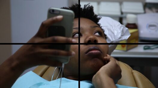 Martine Syms, Laughing Gas (still), 2016. Four-channel video, color, sound, 7:12 minutes. Courtesy of the artist and Bridget Donahue, NY.