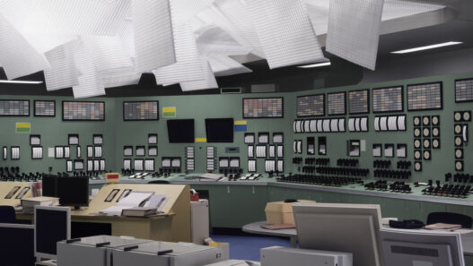 Thomas Demand, Control Room, 2011. C-print mounted on Diasec, 200 x 300 cm. Courtesy of the artist, Matthew Marks Gallery, Galerie Sprüth Magers, Esther Schipper Galerie, and Taka Ishii Gallery.