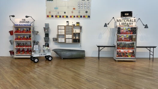 View of Tom Sachs Space Program: Indoctrination, Art Sonje Center, 2022. Photo: Tom Sachs Studio.