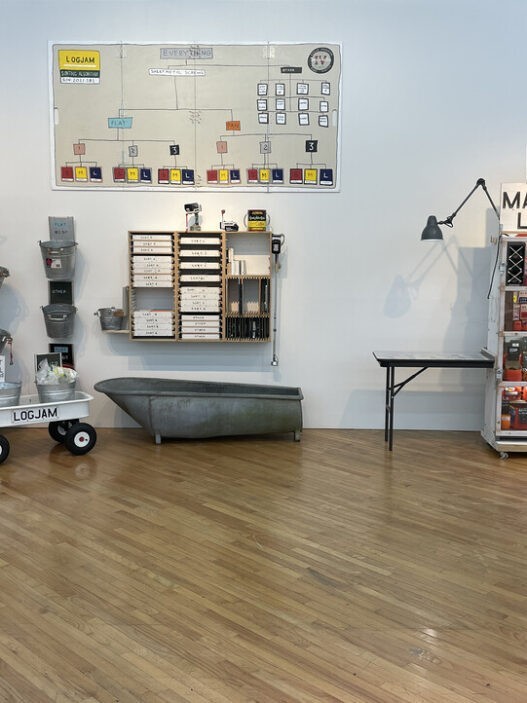 View of Tom Sachs Space Program: Indoctrination, Art Sonje Center, 2022. Photo: Tom Sachs Studio.