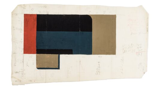 Friedl Dicker-Brandeis, Franz Singer, Design for the Apartment of Hans Heller: Color Study for the Floor in the Foyer, 1927. Tempera on tracing paper, 29.4 x 49.2 cm. © Collection and Archive, University of Applied Arts Vienna, Photo: kunst-dokumentation.com.