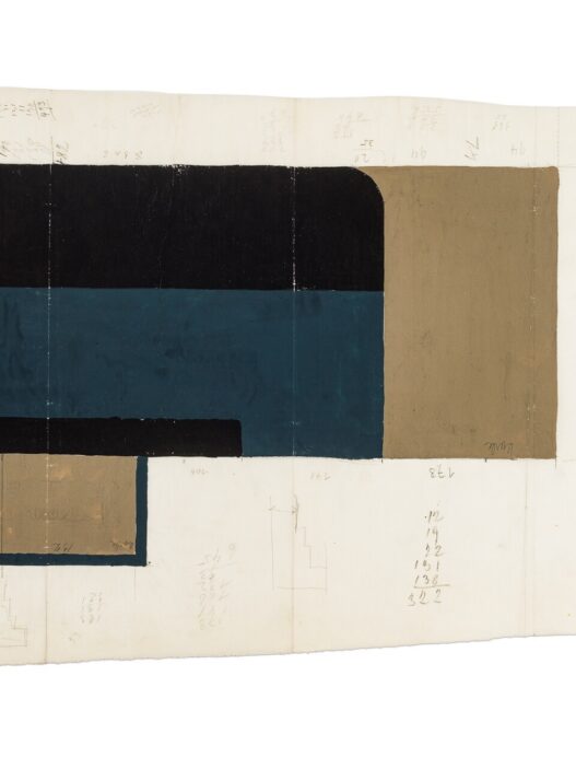 Friedl Dicker-Brandeis, Franz Singer, Design for the Apartment of Hans Heller: Color Study for the Floor in the Foyer, 1927. Tempera on tracing paper, 29.4 x 49.2 cm. © Collection and Archive, University of Applied Arts Vienna, Photo: kunst-dokumentation.com.