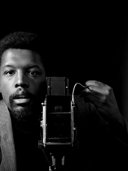 Kwame Brathwaite, Untitled (Kwame Brathwaite Self-Portrait at AJASS Studios), 1964/2016. Archival pigment print, mounted and framed, 30 × 30 in. Courtesy of the artist and Philip Martin Gallery, Los Angeles.