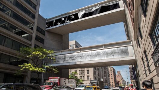 Robert Longo, American Bridge Project, 2017. Installation view, Hunter College. Courtesy of the Hunter College Art Galleries. Photo: Daniel Pérez.