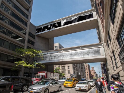 Robert Longo, American Bridge Project, 2017. Installation view, Hunter College. Courtesy of the Hunter College Art Galleries. Photo: Daniel Pérez.