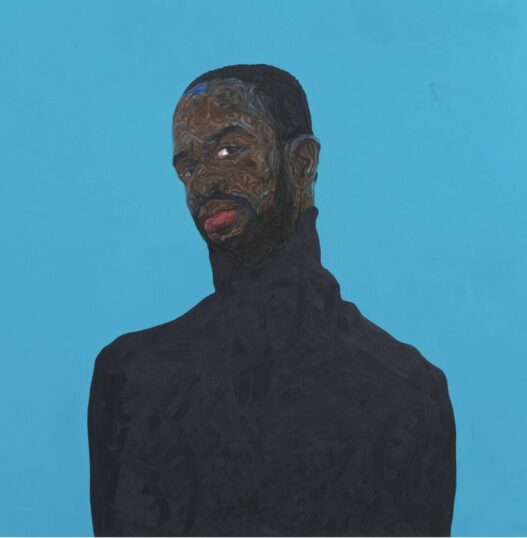 Amoako Boafo, Kofi, 2019. Oil on canvas. Courtesy of the artist and Roberts Projects, Los Angeles, California. Photo: Robert Wedemeyer.