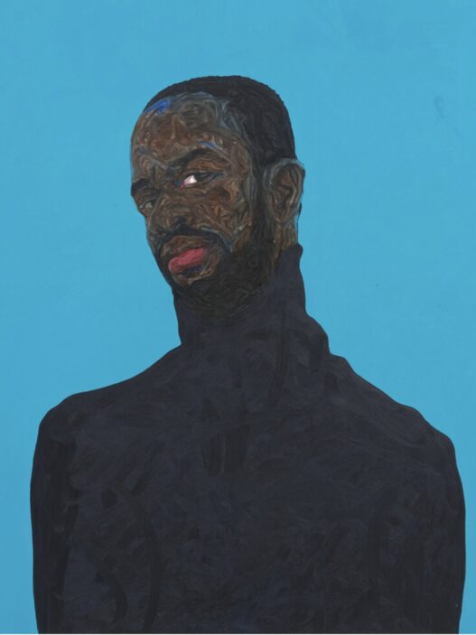 Amoako Boafo, Kofi, 2019. Oil on canvas. Courtesy of the artist and Roberts Projects, Los Angeles, California. Photo: Robert Wedemeyer.