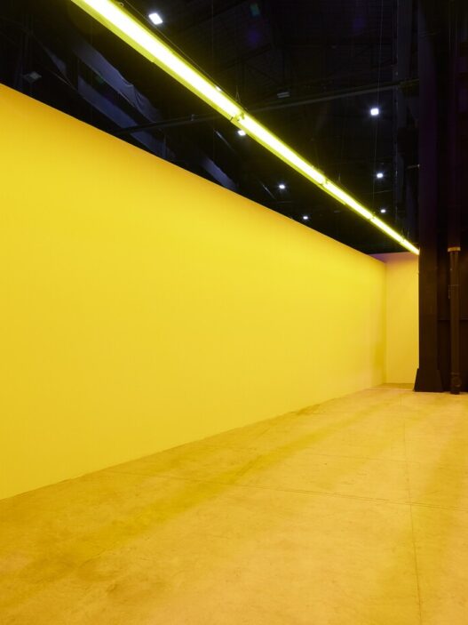 Bruce Nauman, Left or Standing, Standing or Left Standing, 1971/1999. Installation view, Pirelli HangarBicocca, Milan, 2022. Dia Art Foundation; Partial gift, Lannan Foundation, 2013. © 2022 Bruce Nauman / SIAE. Courtesy of the artist; Sperone Westwater, New York, and Pirelli HangarBicocca, Milan. Photo: Agostino Osio.