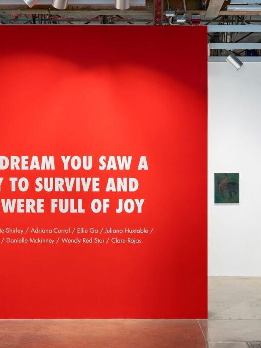 View of IN A DREAM YOU SAW A WAY TO SURVIVE AND YOU WERE FULL OF JOY, The Contemporary Austin, Austin, Texas, 2022. Text from Survival, © 2022. Jenny Holzer, member Artists Rights Society (ARS), NY. Courtesy of the Contemporary Austin. Photo: Alex Boeschenstein.