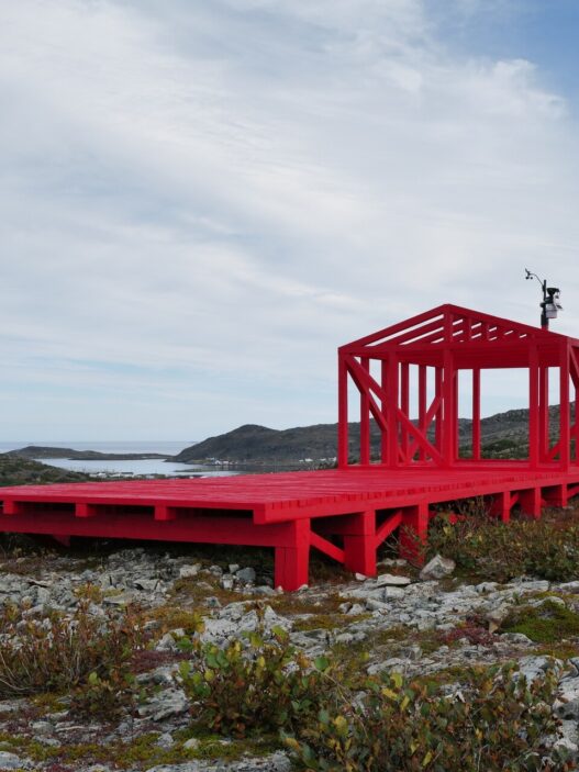 Liam Gillick, A Variability Quantifier (The Fogo Island Red Weather Station), 2022. Courtesy of the artist.