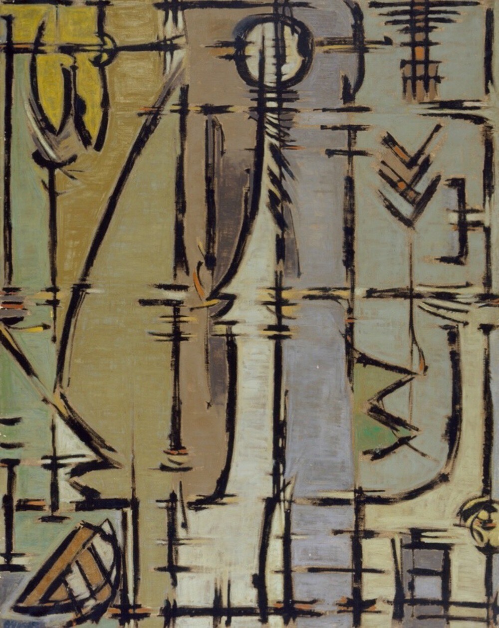 Oswaldo Vigas, Personaje Naciente, 1954. Oil on canvas, 144.1 x 113.7 cm. Museum of Fine Arts, Houston.