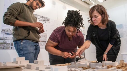 Professor Mónica Rivera, chair of graduate architecture programs at Washington University in St. Louis, discusses work with students in the Sam Fox School of Design & Visual Arts at WashU.