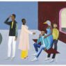 Lubaina Himid, Le Rodeur: The Exchange, 2016. Acrylic on canvas, 183 x 244 cm. Courtesy of the artist and Hollybush Gardens, London. Photo: Andy Keate.