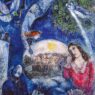 Marc Chagall, Around Her, 1945. Oil on canvas, 131 × 109.5 cm. Centre Pompidou, Paris, Musée national d’art moderne / Centre de création industrielle, Gift of the artist, 1953. © VG Bild-Kunst, Bonn 2022. Photo: bpk / CNAC-MNAM / Philippe Migeat.