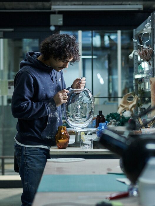 Aria Kiani, Ceramics & Glass MA student at the Royal College of Art, 2022. Photo: Royal College of Art.