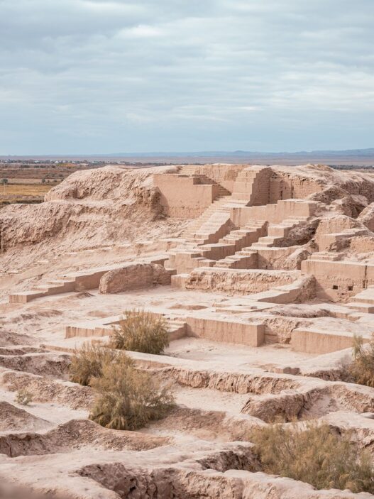 Toprak Kala, also known as the 'Fortress of Earth', is an ancient city located in the Kyzylkum Desert of Uzbekistan. This photo, taken from the top of one of the city's defensive walls, offers a breathtaking view of the surrounding desert and the remains of the city's ancient buildings. . Image © Vyacheslav Pak (courtesy of ACDF)