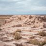 Toprak Kala, also known as the 'Fortress of Earth', is an ancient city located in the Kyzylkum Desert of Uzbekistan. This photo, taken from the top of one of the city's defensive walls, offers a breathtaking view of the surrounding desert and the remains of the city's ancient buildings. . Image © Vyacheslav Pak (courtesy of ACDF)