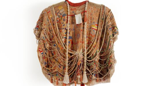 Arthur Bispo do Rosario, Untitled [Manto da apresentação (Annunciation garment)], n.d. Fabric, thread, ink, found materials, fiber, 46 5/8 x 55 5/8 x 2 3/4 inches.