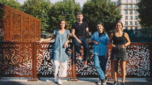 From left: Elsa Mencagli, Liviu Bulea, Pauline-Rose Dumas, Laure Winants. Cité Internationale des Arts.