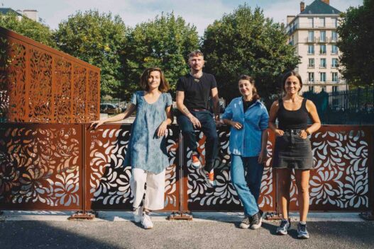 From left: Elsa Mencagli, Liviu Bulea, Pauline-Rose Dumas, Laure Winants. Cité Internationale des Arts.