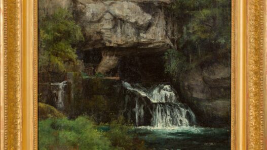 Gustave Courbet, The Source of the Lison (La Source du Lison), 1864. Oil on canvas, 18 1/2 × 22 in. (46 × 55 cm). University of Pennsylvania Art Collection, Gift of Thomas W. Evans. Arthur Ross Gallery.