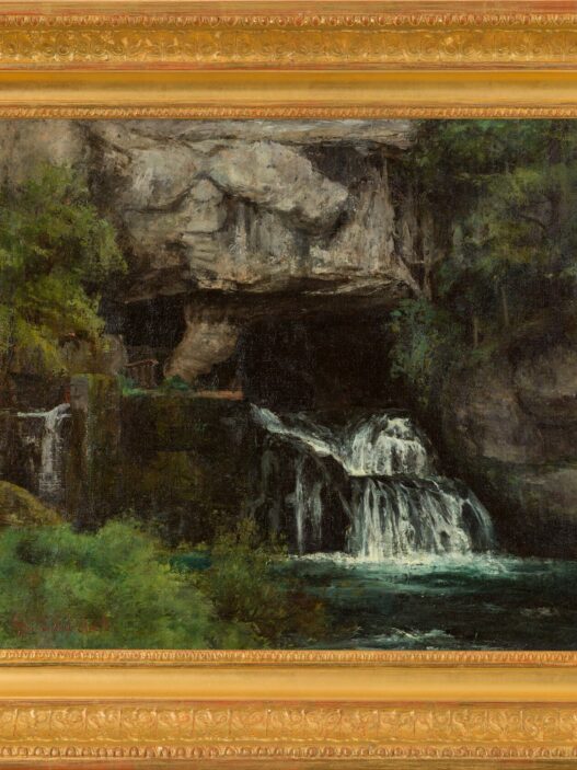 Gustave Courbet, The Source of the Lison (La Source du Lison), 1864. Oil on canvas, 18 1/2 × 22 in. (46 × 55 cm). University of Pennsylvania Art Collection, Gift of Thomas W. Evans. Arthur Ross Gallery.