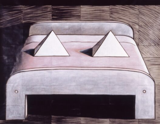 Maree Horner, Familiar Monuments, bed, 1994–1996, mixed media. Courtesy of the artist and Govett-Brewster Art Gallery. Photo: Bryan James.