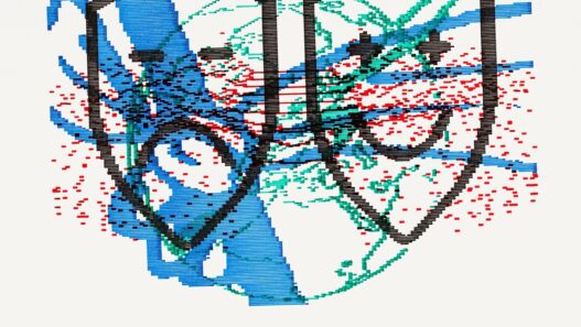 Charlotte Johannesson, Digital Human, 1981–86. Computer graphics plotted on paper. Courtesy the artist and Hollybush Gardens, London © the artist. Nottingham Contemporary.