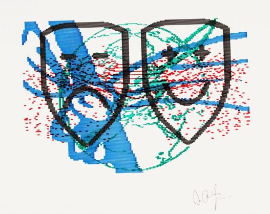 Charlotte Johannesson, Digital Human, 1981–86. Computer graphics plotted on paper. Courtesy the artist and Hollybush Gardens, London © the artist. Nottingham Contemporary.