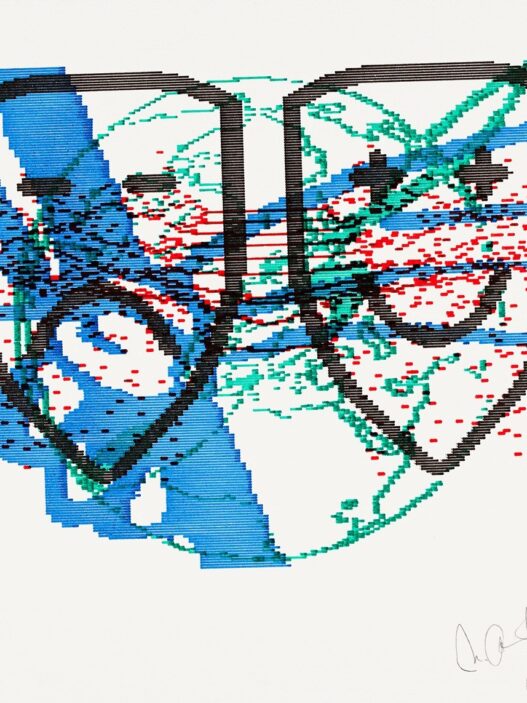 Charlotte Johannesson, Digital Human, 1981–86. Computer graphics plotted on paper. Courtesy the artist and Hollybush Gardens, London © the artist. Nottingham Contemporary.