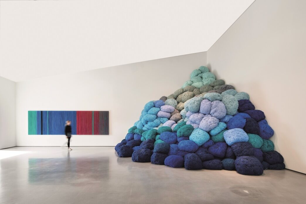 View of Sheila Hicks: Off Grid, The Hepworth Wakefield, Wakefield, England, 2022. Courtesy of the Hepworth Wakefield. Photo: Tom Bird.