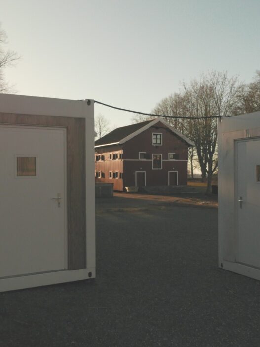 View of Tenthaus’s artist residency units P1—Mobile Atelier, situated at the MOMENTUM 12 site in Jeløya, Moss. Photo: Vlad Molodez.