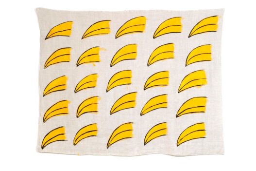 Adelaide Cioni, Song for the yellow beaks, 2023. Acrylics on cotton fabric, 122x152cm. Photo: Stephanie Black. Mimosa House.