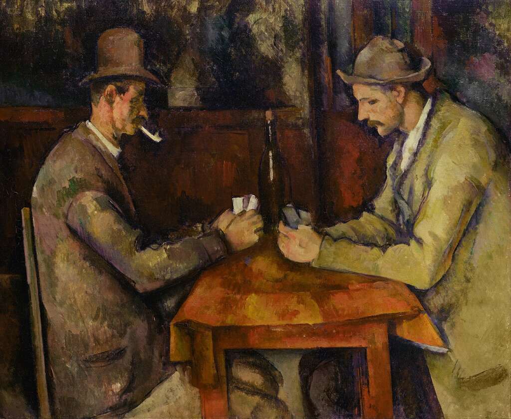 Card Players (5th version) (ca.1894-1895) by Paul Cezanne, oil on canvas, Musée d'Orsay. Watercolor Painters.