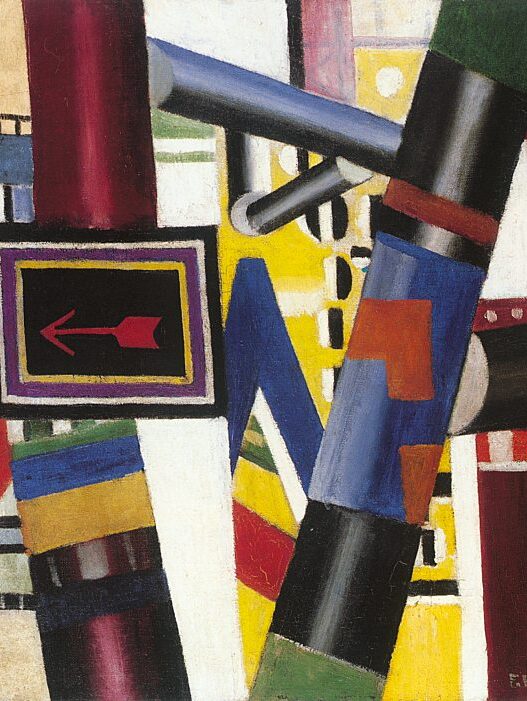 Fernand Léger 1919, The Railway Crossing, oil on canvas, 53.8 × 64.8 cm, The Art Institute of Chicago. Abstract Art.