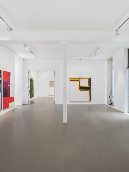 View of Wade Guyton, Galerie Chantal Crousel, Paris, France, 2023. Courtesy of the artist and Galerie Chantal Crousel. Photo: Martin Argyroglo.