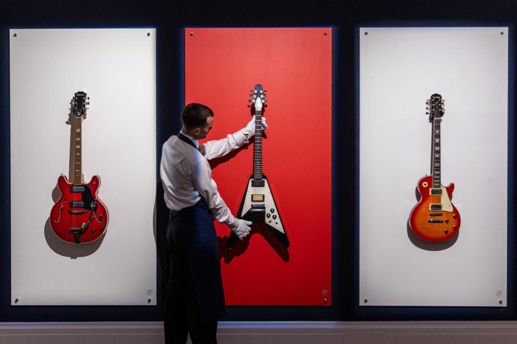 Oasis Guitars and Abbey Road Piano Steal the Show at Sotheby’s Pop Culture Auction